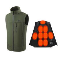 Electric Heated Vest - 9 Heat Zones, USB Rechargeable, Winter Warmth